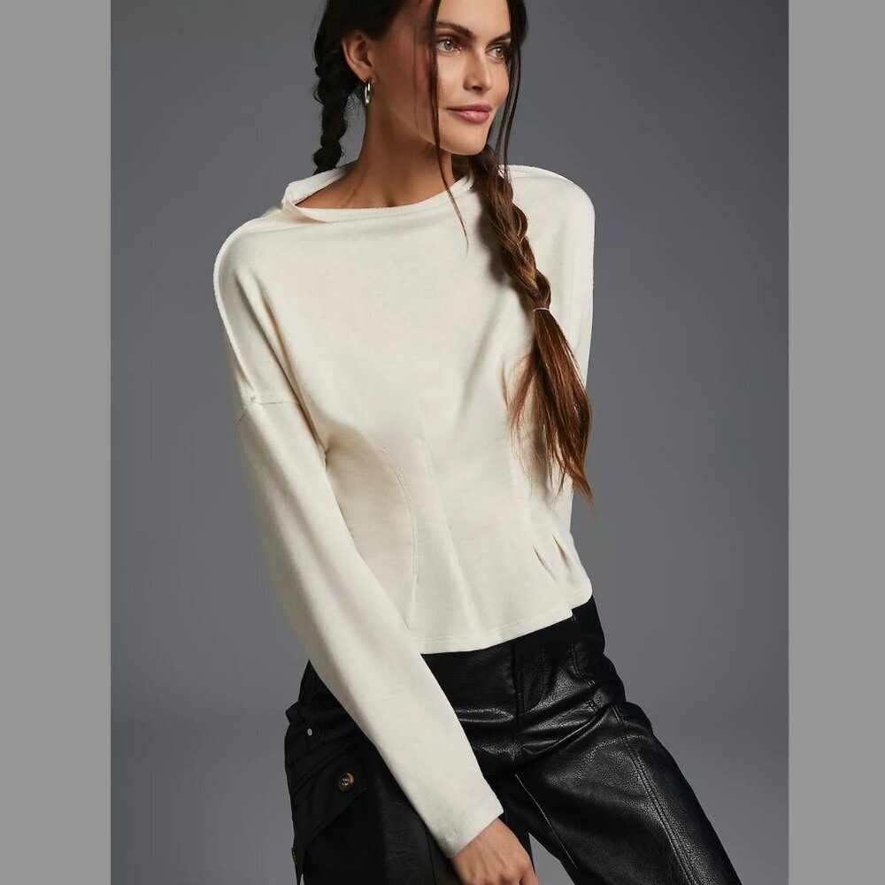 Pilcro Corset Sweatshirt Anthropologie Size S
